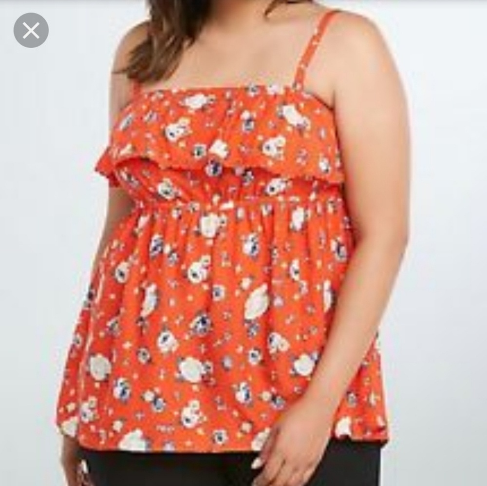 Torrid Orange Floral Tank